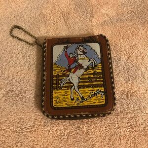 Vintage Gene Autry & Champion Zip Close Wallet With Original Paper Card